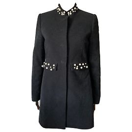 Zara Mantel Schwarz Stoff Gr. M Schwarz