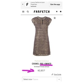 Chanel-Vestido com botões Paris-Byzance Gripoix-Multicor