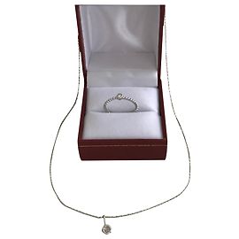 Djula Pendentif et chaine Solitaire. Bague Solitaire Argenté