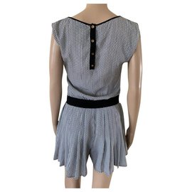 Autre Marque Warehouse Jumpsuit Schwarz Weiß Polyester Schwarz Weiß