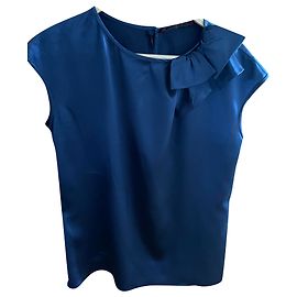 Carolina Herrera Satin Top Dark Blue Dark blue