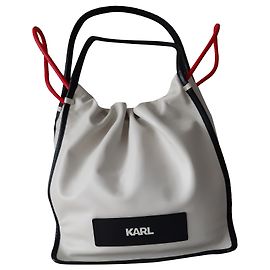 Saco de compras grande Karl Lagerfeld branco de couro Branco