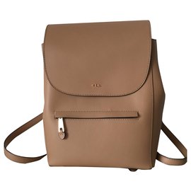 Ralph Lauren Leather Backpack Beige Beige