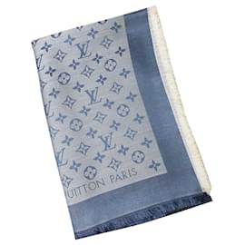 Louis Vuitton Hellblauer Jeansschal Hellblau