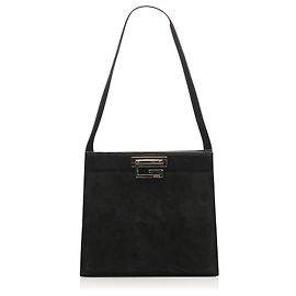 Bolsa de ombro de camurça preta Gucci Preto
