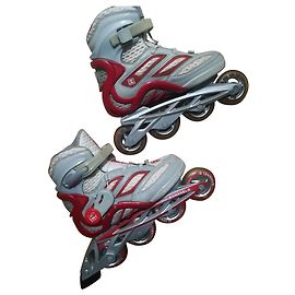 Rollerblades Chanel coletor Vermelho Bege Cinza