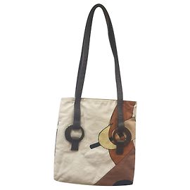Sac à main Marni en tissu à motifs abstraits et cuir Multicolore
