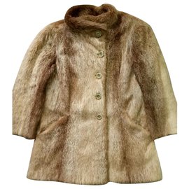 Louis Féraud-FOURRURES PARIS Cappotto di pelliccia di nutria nutria completamente chiudibile, elegante e lussuoso-Marrone