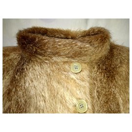 Louis Féraud-FOURRURES PARIS Elegant Luxurious Fully closable Nutria Coypu Fur Coat-Brown