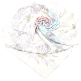 Lenço de seda estampado Versace Branco Branco Multicor