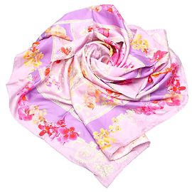 Versace Purple Printed Silk Scarf Multiple colors Purple