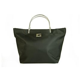Guess Sac à main en toile noire avec poignées argentées Petit sac cabas Noir