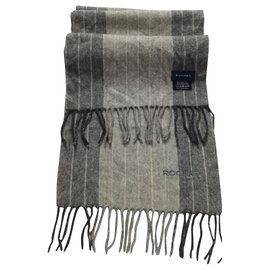 Rochas Wollschal gestreift Grau Grau