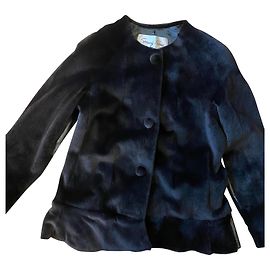Sprung Frères jacket in shaved mink Dark brown