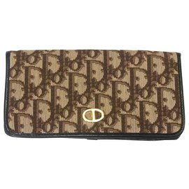 Dior Monogram Wallet Brown and Ecru Brown
