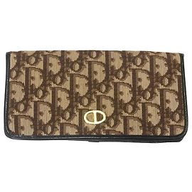 Dior Monogramm Geldbörse Braun und Ecru Braun