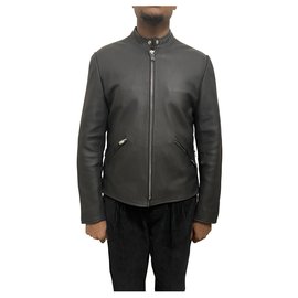 Sandro lambskin leather jacket navy blue Navy blue