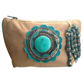 Antik Batik Pochettes Beige Turquoise