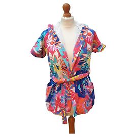 Versace giacca accappatoio floreale Multicolore