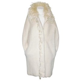 Fendi-Coats, Outerwear-Eggshell