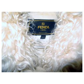 Fendi-Coats, Outerwear-Eggshell
