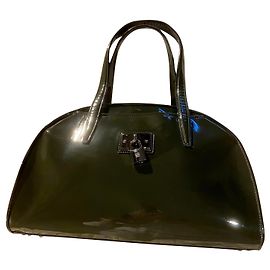 Loewe Clutch Tasche Lackleder Dunkelgrau Anthrazitgrau