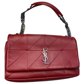 Yves Saint Laurent Jamie Leather Shoulder Bag Red Red