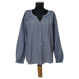 Autre Marque Blusa Rosemunde multicolore in seta e cotone Blu Multicolore