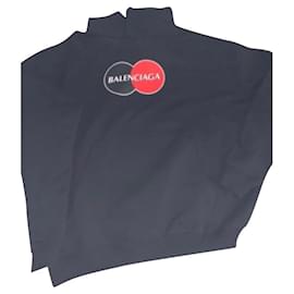 Balenciaga Black Cotton Oversized Sweatshirt M Black