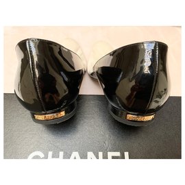 Chanel-Ballerines bicolores-Noir,Blanc
