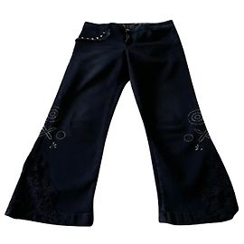 Vaqueros Desigual negros de algodón medio largos Negro