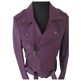 Bel Air purple lambskin jacket size 2 Purple