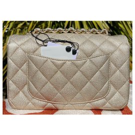 Chanel-Classic Quilted Mini Lambskin Single Flap Metallic Gold-Golden