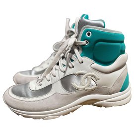 Chanel-Sneakers-White,Turquoise