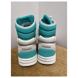 Chanel-Sneakers-White,Turquoise