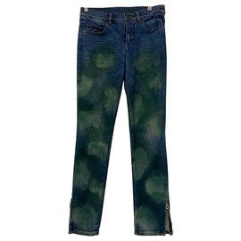 Chanel-jeans-Bleu,Vert