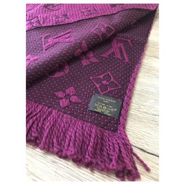 Louis Vuitton-Bufanda louis vuitton logomania violeta-Ciruela
