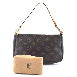 Louis Vuitton-Louis Vuitton Pochette Zubehör Monogramm Leinwand-Braun