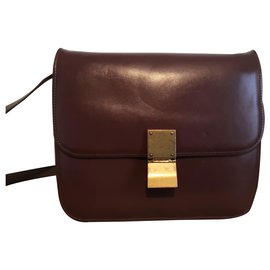 Sac Céline Classic Medium Cuir Marron Marron foncé
