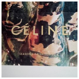 Céline-Phoebe Philo Céline Kunstplakat. Goldene Schrift. 58 x 40 cm. NEU.-Mehrfarben 