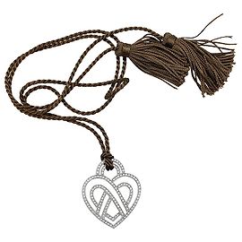 Poiray pendant, "Heart Thread", WHITE GOLD, diamants. Other