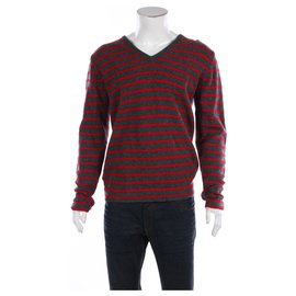 Filippa K Wool Sweater Red Grey Red Grey