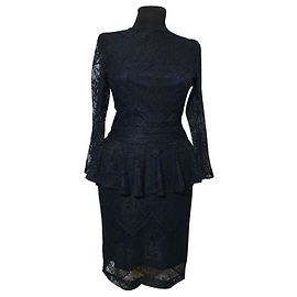 Robe en dentelle Ganni Larkin noire Noir