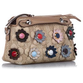 Fendi-Sacoche en paille Fendi Mini Flowerland By The Way marron-Marron,Multicolore,Beige