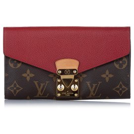 Louis Vuitton-Louis Vuitton Brown Monogram Pallas Wallet-Brown,Red