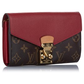 Louis Vuitton-Louis Vuitton Brown Monogram Pallas Wallet-Brown,Red