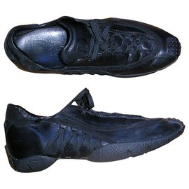 Dior-Sneakers cuir noir, pointure 36.-Noir