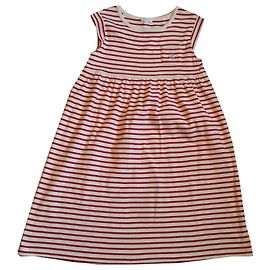 Vestido Jacadi de algodão branco e vermelho 10 anos Branco Vermelho
