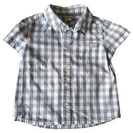 Camiseta Cyrillus de algodão branca e cinza 12 meses Branco Cinza