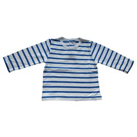 Petit Bateau-Tops Tees-Blue,Eggshell